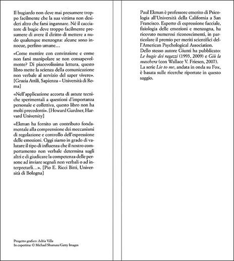 I volti della menzogna. Gli indizi dell'inganno nei rapporti interpersonali - Paul Ekman - 3