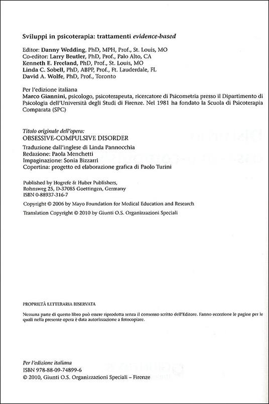 Disturbo ossessivo-compulsivo - Jonathan S. Abramowitz - 2