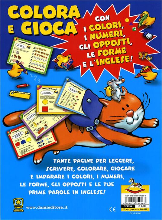 Colora e gioca. Con i colori, i numeri, gli opposti, le forme e l'inglese - Silvia D'Achille,Matt Wolf - 3