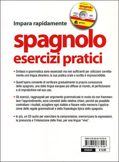 Spagnolo. Esercizi pratici. Sostantivi, aggettivi, pronomi, avverbi, preposizioni, verbi. Ediz. bilingue. Con CD Audio - Franco Quinziano - 2