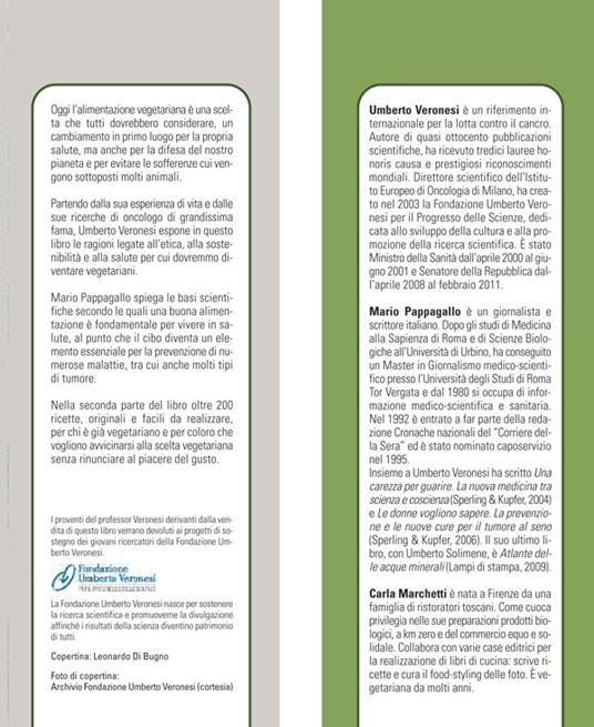 Verso la scelta vegetariana. Il tumore si previene anche a tavola. Ediz. illustrata - Mario Pappagallo,Umberto Veronesi - ebook - 2