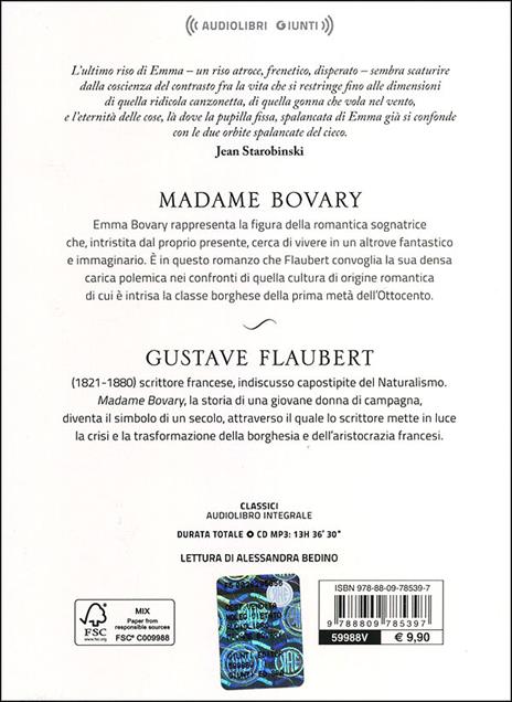 Madame Bovary letto da Alessandra Bedino. Audiolibro. CD Audio formato MP3 - Gustave Flaubert - 2