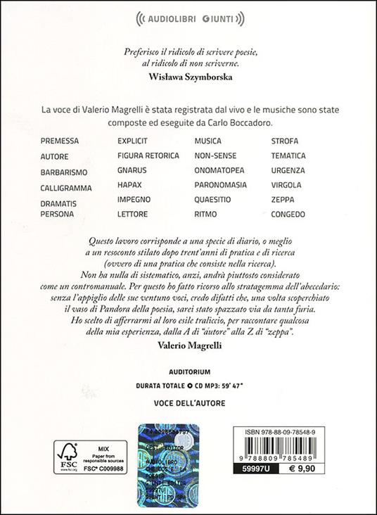Che cos'è la poesia? Audiolibro. CD Audio formato MP3 - Valerio Magrelli - 2