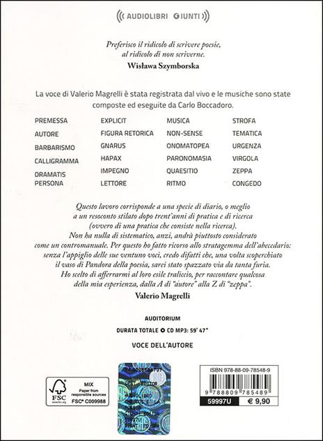 Che cos'è la poesia? Audiolibro. CD Audio formato MP3 - Valerio Magrelli - 2