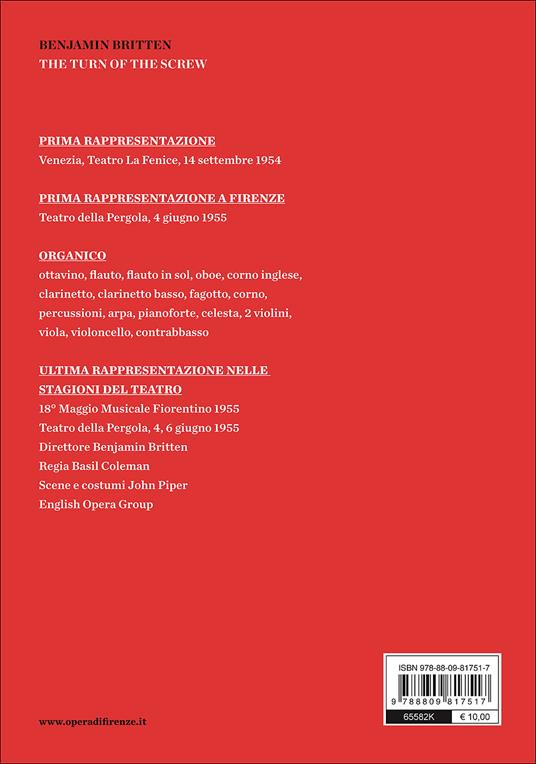 Benjamin Britten. The Turn of the Screw. 78° Maggio Musicale Fiorentino. Ediz. multilingue - 2