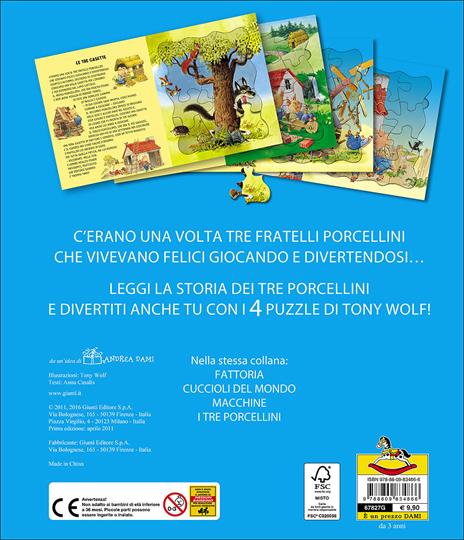 I tre porcellini. Con 4 puzzle - Anna Casalis,Tony Wolf - 2