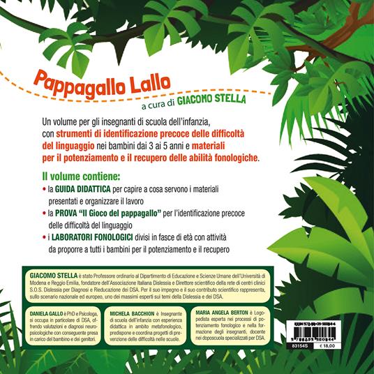 Pappagallo Lallo. Identificazione precoce di difficoltà fonologiche e laboratori per lo sviluppo linguistico da 3 a 5 anni - Giacomo Stella,Daniela Gallo,Michela Bacchion - 7
