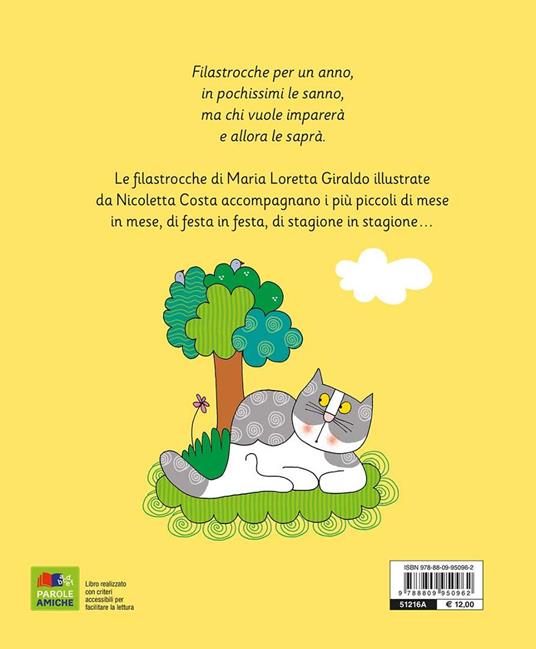 50 filastrocche corte corte per un anno lungo lungo. Ediz. a colori - Maria Loretta Giraldo,Nicoletta Costa - 2