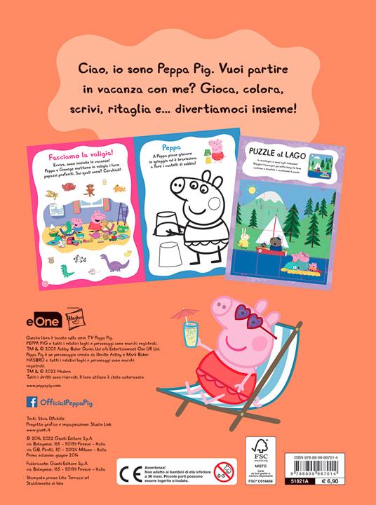 Coloro e gioco in vacanza con Peppa Pig. Con adesivi. Ediz. a colori - Silvia D'Achille - 2