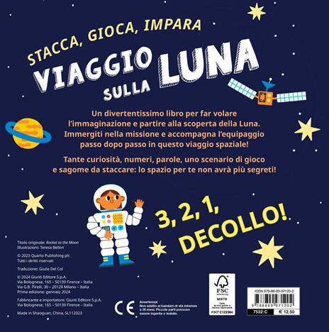 Viaggio sulla luna. Stacca, gioca, impara. Ediz. a colori. Con 4 sagome da staccare - 2