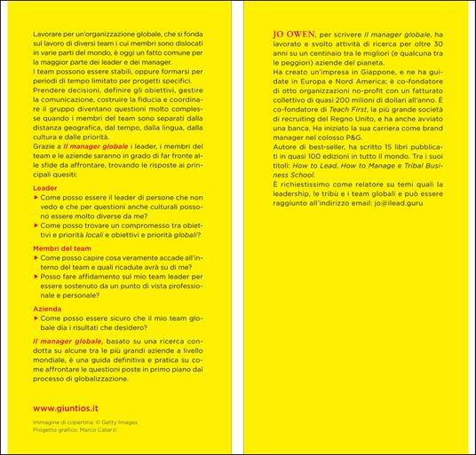 Il manager globale. Come raggiungere prestazioni elevate - Jo Owen - 2