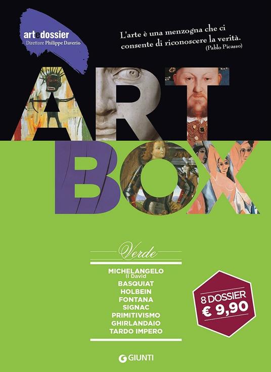 Dossier d'art. Box verde: Michelangelo. Il David-Basquiat-Holbein-Fontana-Signac-Primitivismo-Ghirlandaio-Tardo impero. Ediz. illustrata - copertina