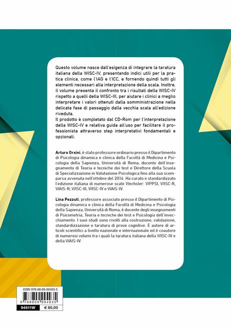 L'interpretazione clinica della WISC-IV alla luce della taratura italiana - Arturo Orsini,Lina Pezzuti - 2