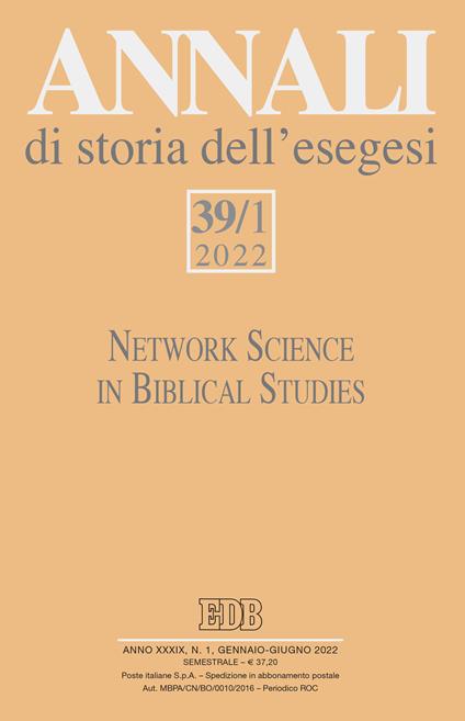 Annali di storia dell'esegesi (2022). Vol. 39/1 - copertina