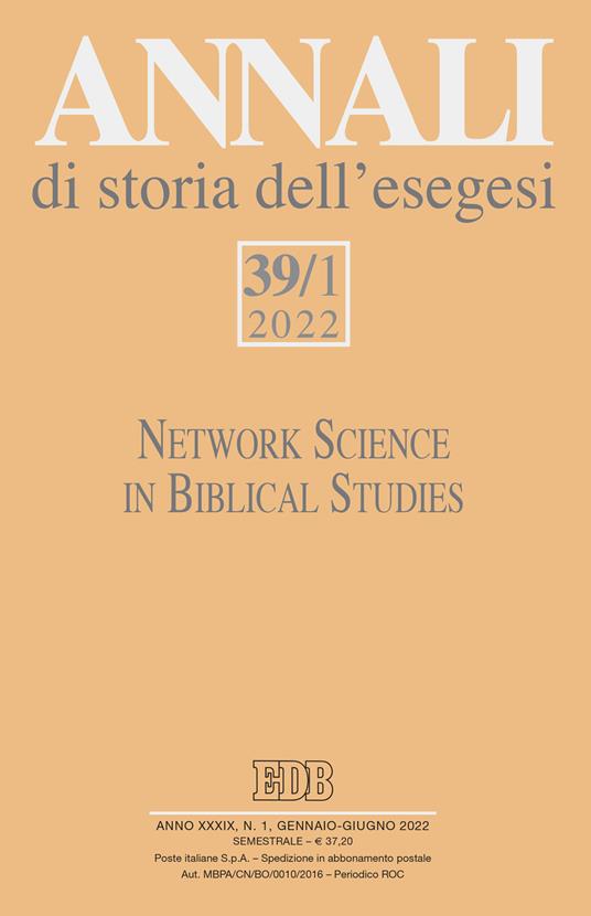 Annali di storia dell'esegesi (2022). Vol. 39/1 - copertina