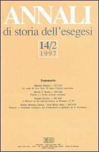 Annali di storia dell'esegesi. Vol. 14/2: 1997 - copertina