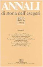 Annali di storia dell'esegesi. Vol. 152: 1998