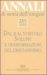 Annali di storia dell'esegesi (2006). Vol. 23/1 - copertina