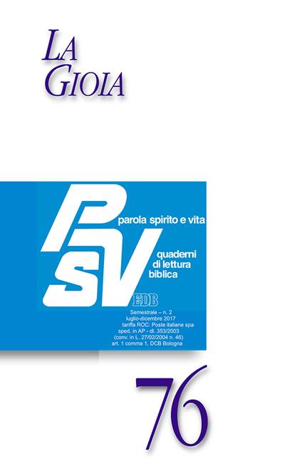 Parola spirito e vita. Quaderni di lettura biblica (2017). Vol. 2: La gioia - copertina