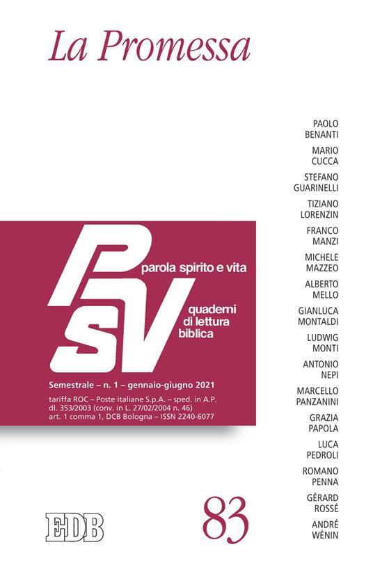 Parola spirito e vita. Quaderni di lettura biblica (2021). Vol. 1: La promessa - copertina