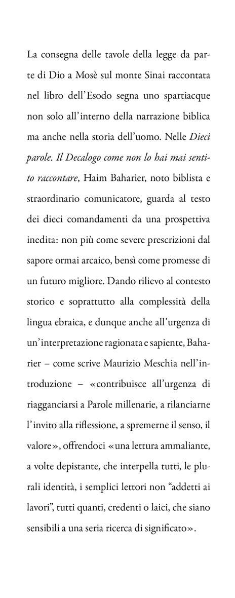 Le dieci parole. Il decalogo come non lo hai mai sentito raccontare - Haim Baharier - 2