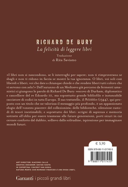 La felicità di leggere libri - Richard De Bury - 2