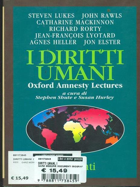 I diritti umani. Oxford amnesty lectures 1993 - copertina
