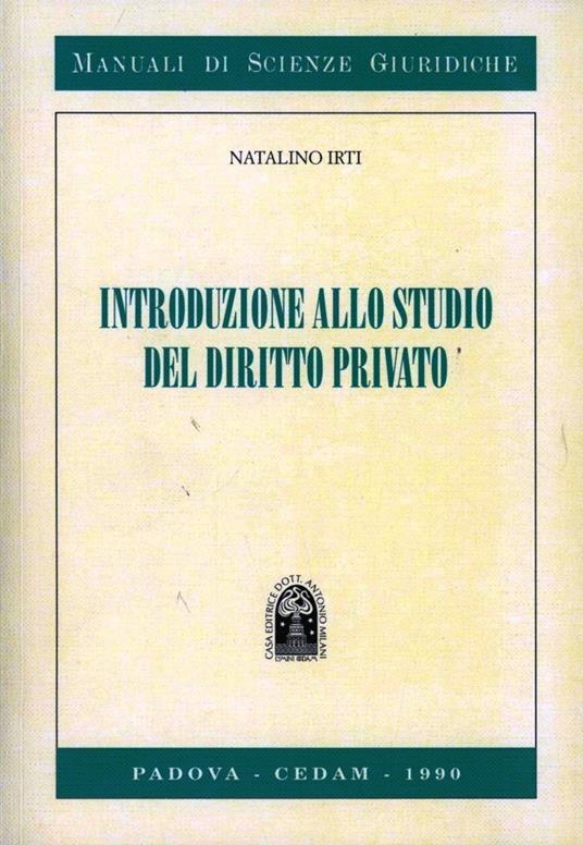 Introduzione allo studio del diritto privato - Natalino Irti - copertina