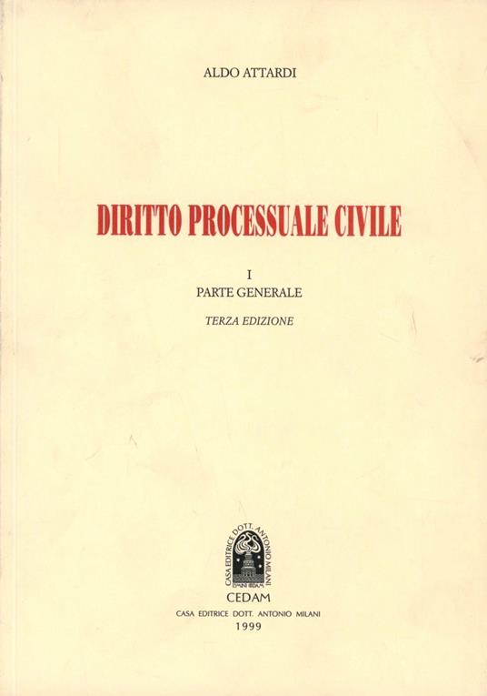 Diritto processuale civile - Aldo Attardi - copertina