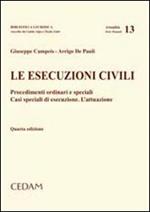 Le esecuzioni civili. Procedimenti ordinari e speciali. Casi speciali di esecuzione. L'attuazione