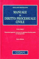 Manuale di diritto processuale civile. Vol. 1: Disposizioni generali. I processi di cognizione di primo grado. Le impugnazioni.