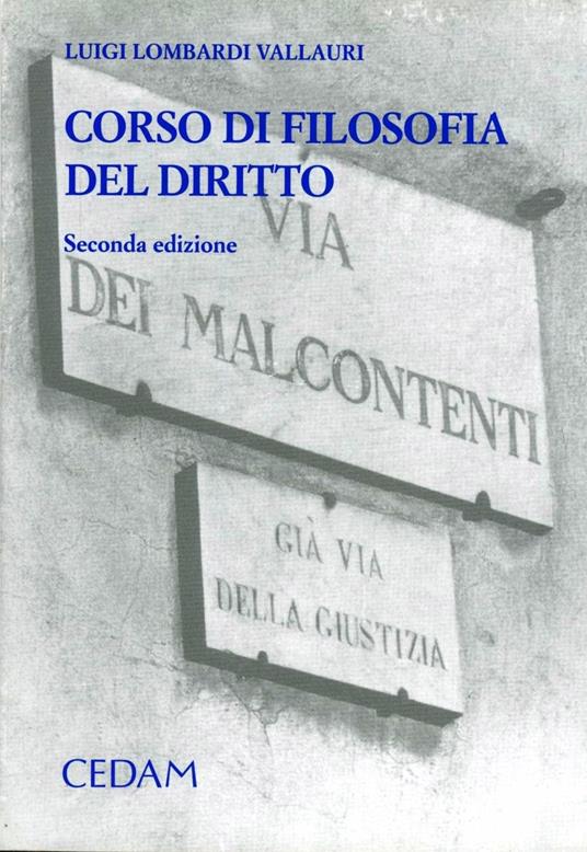 Corso di filosofia del diritto - Luigi Lombardi Vallauri - copertina