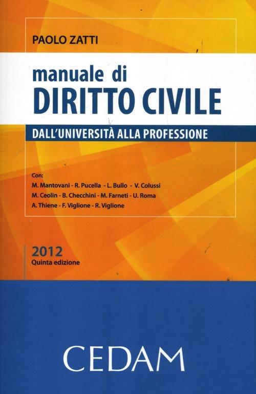 Manuale di diritto civile. Dall'Università alla professione - Paolo Zatti - copertina
