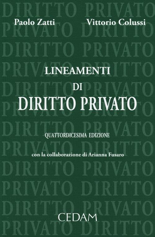 Lineamenti di diritto privato - Paolo Zatti,Vittorio Colussi - copertina