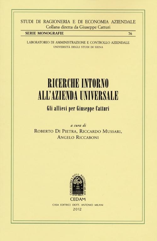 Ricerche intorno all'azienda universale. Gli allievi per Giuseppe Catturi - copertina