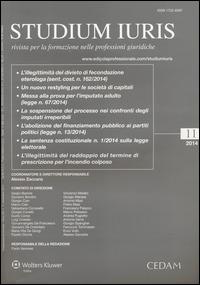 Studium iuris. Rivista per la formazione nelle professioni giuridiche (2014). Vol. 11 - copertina