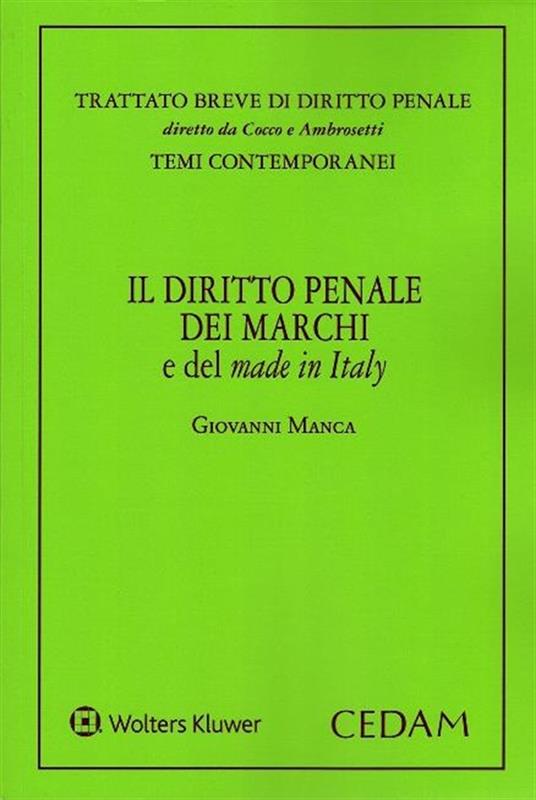 Diritto penale dei marchi e del made in Italy - Manca - copertina