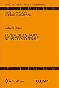 L'onere della prova nel processo penale - Ludovica Tavassi - copertina