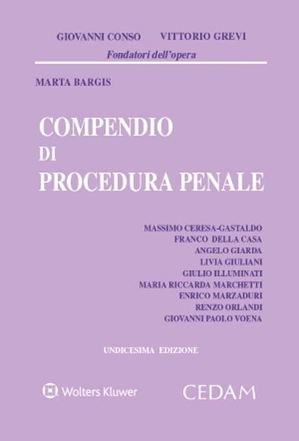 Compendio di procedura penale - Giovanni Conso,Vittorio Grevi,Marta Bargis - copertina