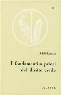 I fondamenti a priori del diritto civile - Adolf Reinach - copertina