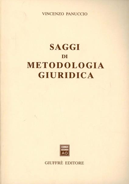 Saggi di metodologia giuridica - Vincenzo Panuccio - copertina