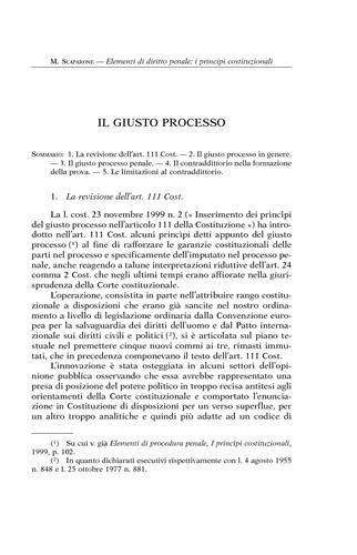 Elementi di procedura penale. Vol. 1: I principi costituzionali. - Metello Scaparone - copertina