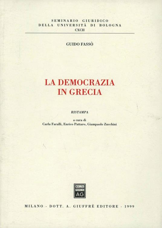 La democrazia in Grecia - Guido Fassò - copertina