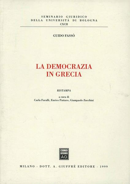 La democrazia in Grecia - Guido Fassò - copertina