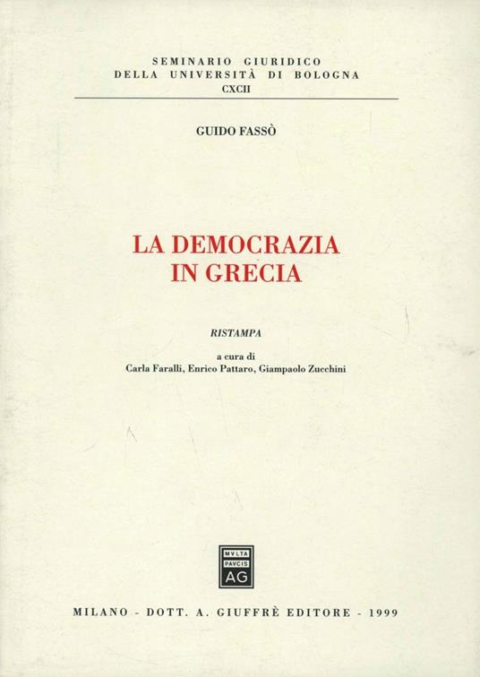 La democrazia in Grecia - Guido Fassò - copertina