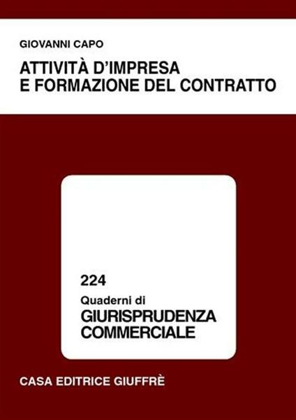 Attività d'impresa e formazione del contratto - Giovanni Capo - copertina