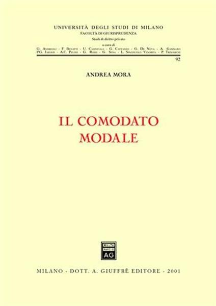 Il comodato modale - Andrea Mora - copertina