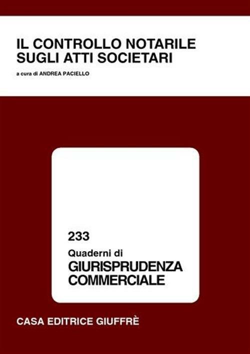 Il controllo notarile sugli atti societari - copertina