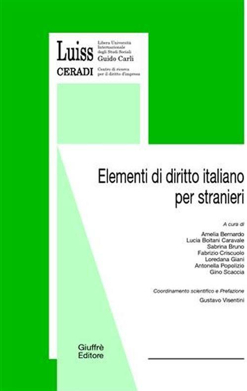 Elementi di diritto italiano per stranieri - copertina