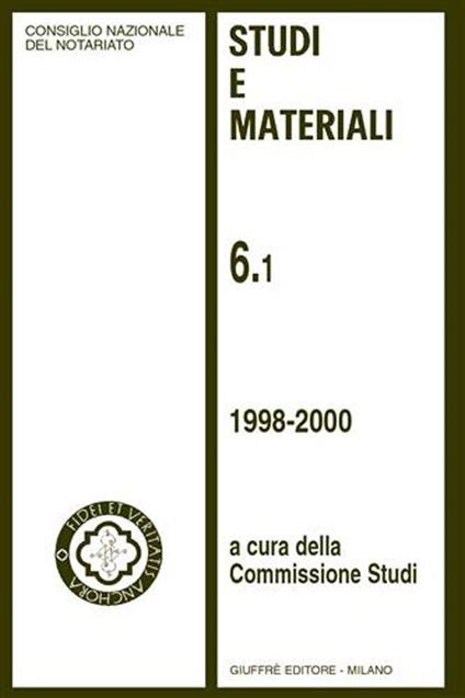 Studi e materiali. Vol. 6: 1998-2000. - copertina